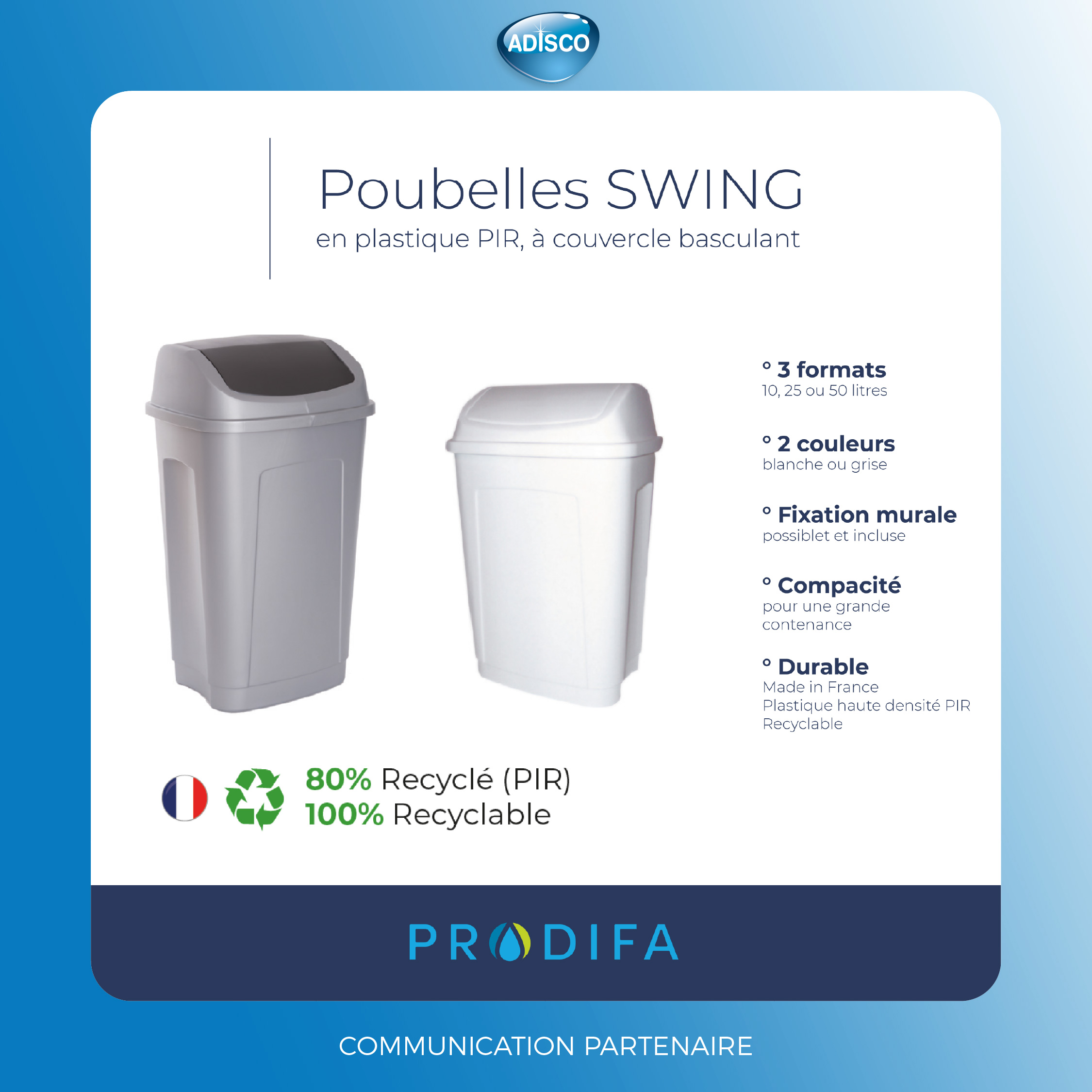 Poubelles SWING en plastique haute densité
