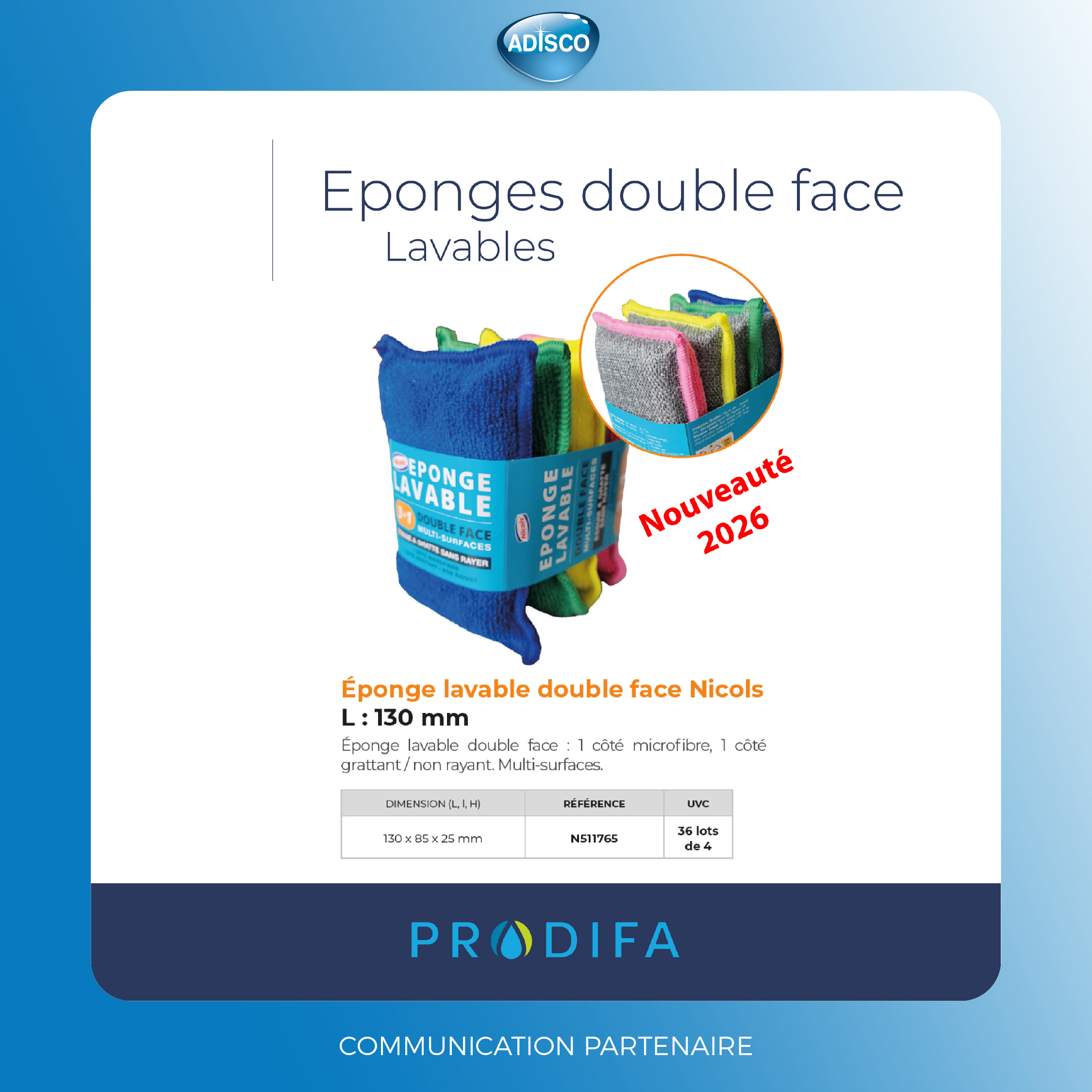 Eponge double face
