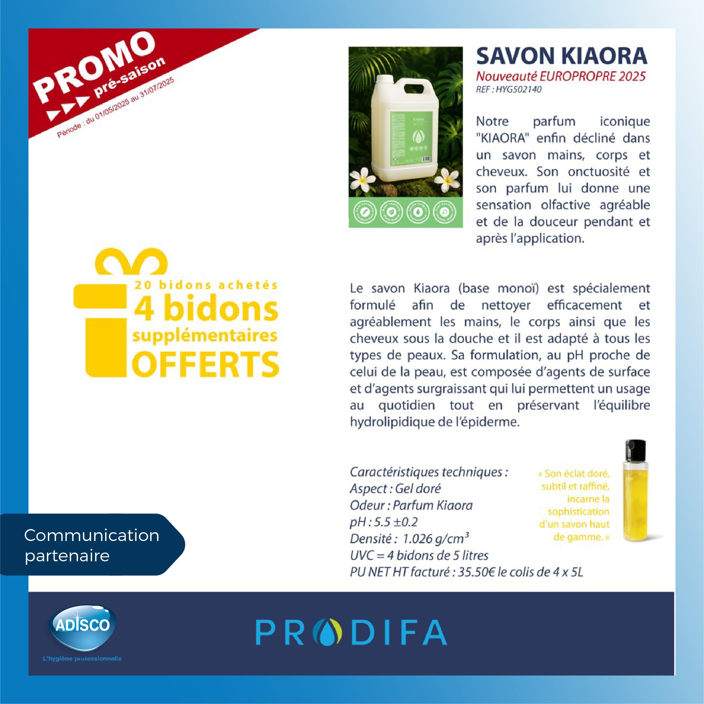Promo pré-saison sur le savon KIAORA